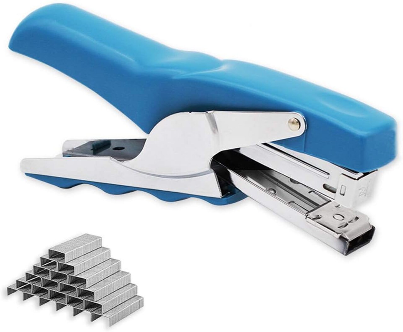 Stapler with 1000 Staples-Plier Stapler Save 60% Power,Good for Stapling at Home School or Warehouse (Blue Plier Stapler)